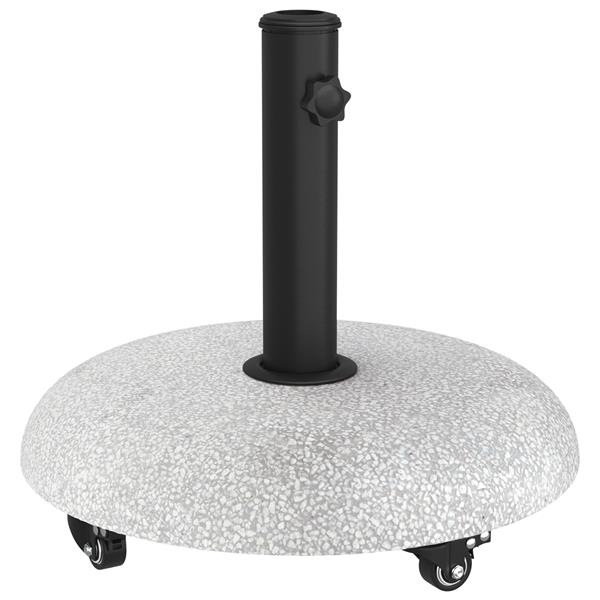Grote foto vidaxl parasolvoet met wielen voor 37 42 52 58 mm palen lichtgrijs beton tuin en terras overige tuin en terras