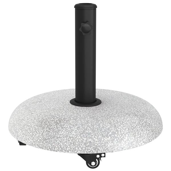 Grote foto vidaxl parasolvoet met wielen voor 37 42 52 58 mm palen lichtgrijs beton tuin en terras overige tuin en terras