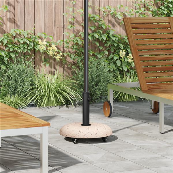 Grote foto vidaxl parasolvoet met wielen voor 37 42 52 58mm stokken geel beton tuin en terras overige tuin en terras