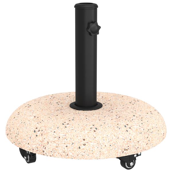 Grote foto vidaxl parasolvoet met wielen voor 37 42 52 58mm stokken geel beton tuin en terras overige tuin en terras