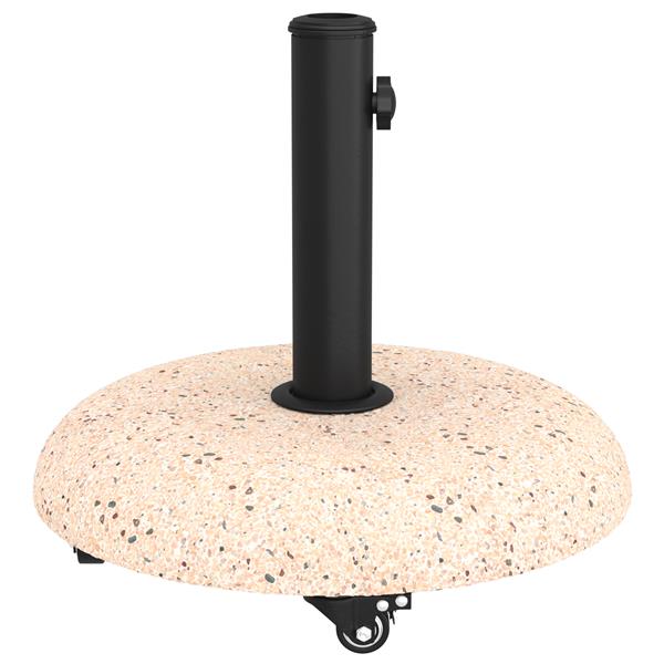Grote foto vidaxl parasolvoet met wielen voor 37 42 52 58mm stokken geel beton tuin en terras overige tuin en terras