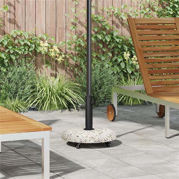 Grote foto vidaxl parasolvoet met wielen voor 37 42 52 58mm palen multicolor beton tuin en terras overige tuin en terras