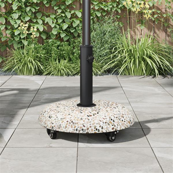 Grote foto vidaxl parasolvoet met wielen voor 37 42 52 58mm palen multicolor beton tuin en terras overige tuin en terras
