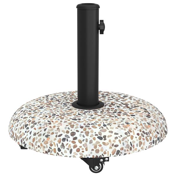 Grote foto vidaxl parasolvoet met wielen voor 37 42 52 58mm palen multicolor beton tuin en terras overige tuin en terras