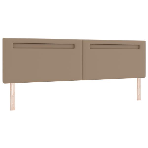 Grote foto vidaxl hoofdbord effen 200 cm kunstleer cappuccinokleurig antiek en kunst stoelen en banken