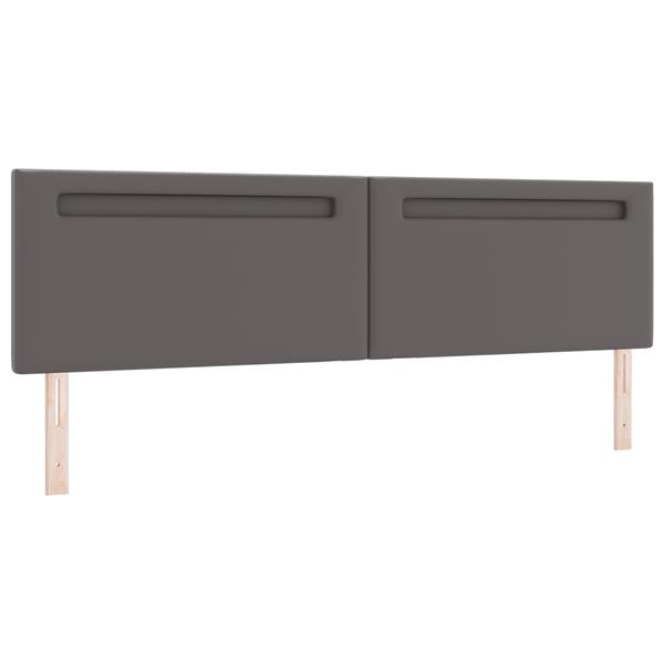 Grote foto vidaxl hoofdbord effen 200 cm kunstleer grijs antiek en kunst stoelen en banken