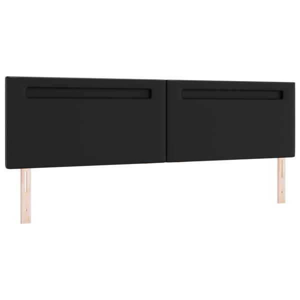 Grote foto vidaxl hoofdbord effen 200 cm kunstleer zwart antiek en kunst stoelen en banken