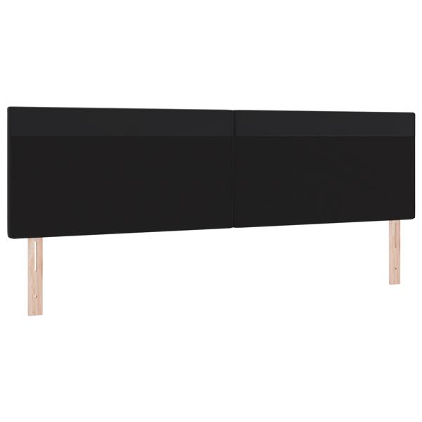 Grote foto vidaxl hoofdbord effen 200 cm kunstleer zwart antiek en kunst stoelen en banken