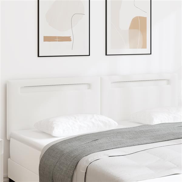Grote foto vidaxl hoofdbord effen 180 cm kunstleer wit antiek en kunst stoelen en banken