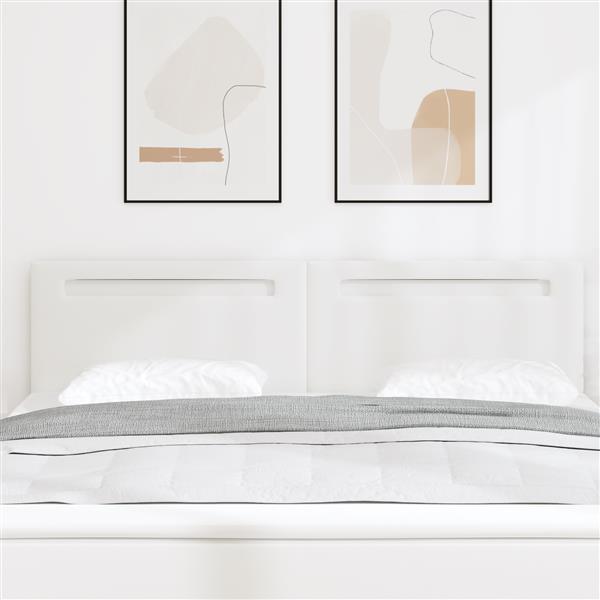 Grote foto vidaxl hoofdbord effen 180 cm kunstleer wit antiek en kunst stoelen en banken