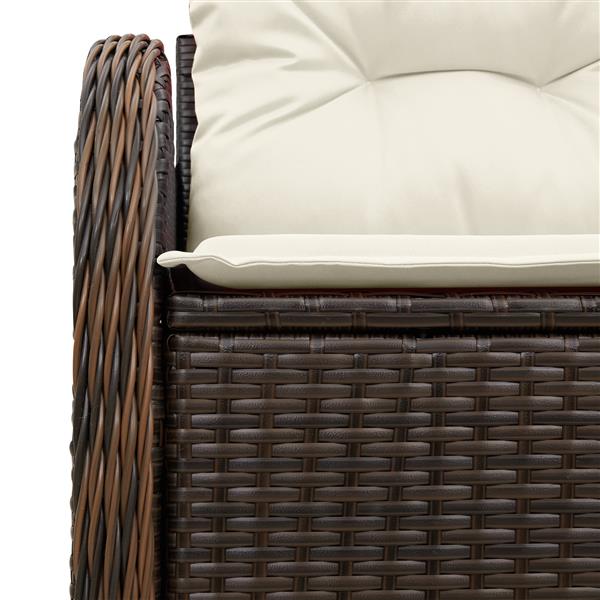 Grote foto vidaxl tuinbank 2 zits met kussens poly rattan bruin tuin en terras tuinmeubelen