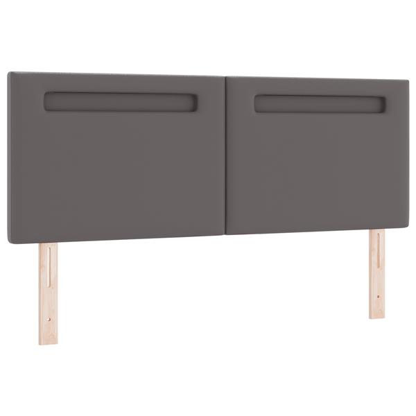 Grote foto vidaxl hoofdbord effen 160 cm kunstleer grijs antiek en kunst stoelen en banken