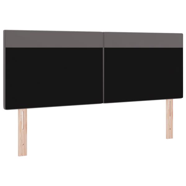 Grote foto vidaxl hoofdbord effen 160 cm kunstleer grijs antiek en kunst stoelen en banken