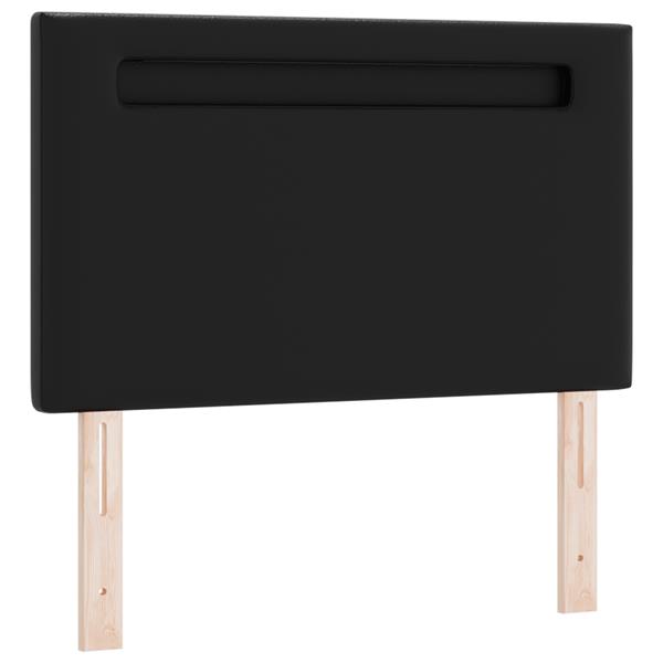 Grote foto vidaxl hoofdbord effen 90 cm kunstleer zwart antiek en kunst stoelen en banken