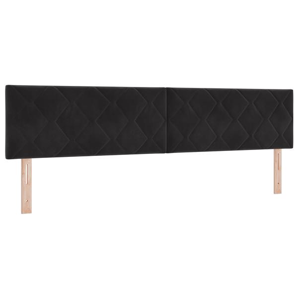 Grote foto vidaxl hoofdbord met ruitjes 200 cm fluweel zwart antiek en kunst stoelen en banken