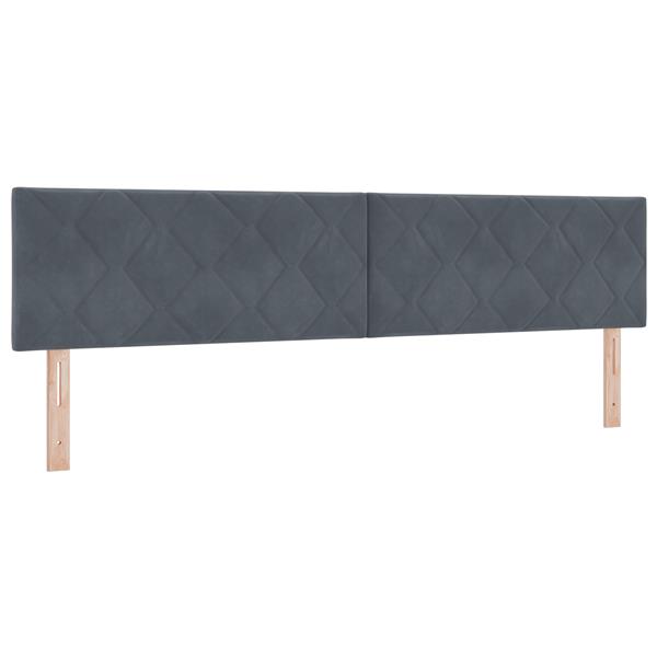 Grote foto vidaxl hoofdbord met ruitjes 200 cm fluweel donkergrijs antiek en kunst stoelen en banken