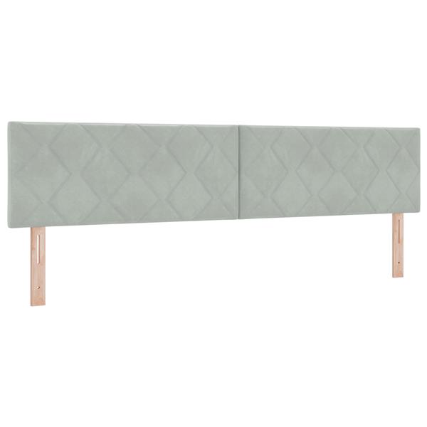 Grote foto vidaxl hoofdbord met ruitjes 200 cm fluweel lichtgrijs antiek en kunst stoelen en banken