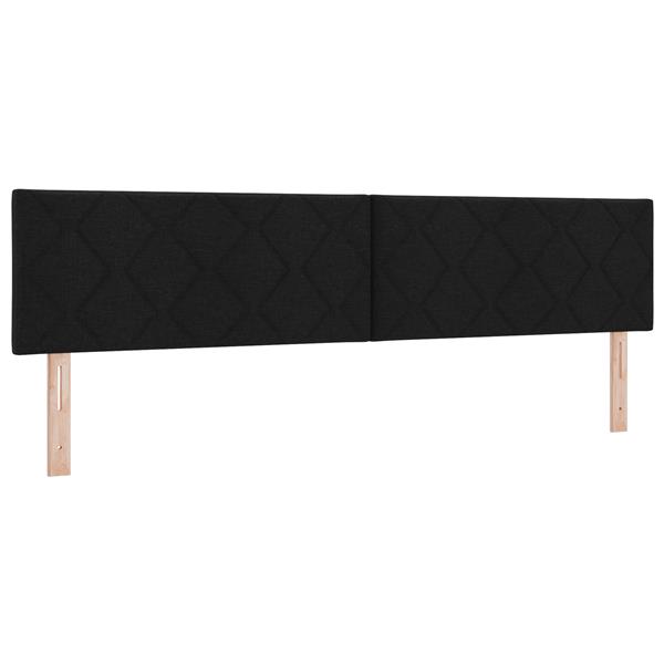 Grote foto vidaxl hoofdbord met ruitjes 200 cm stof zwart antiek en kunst stoelen en banken