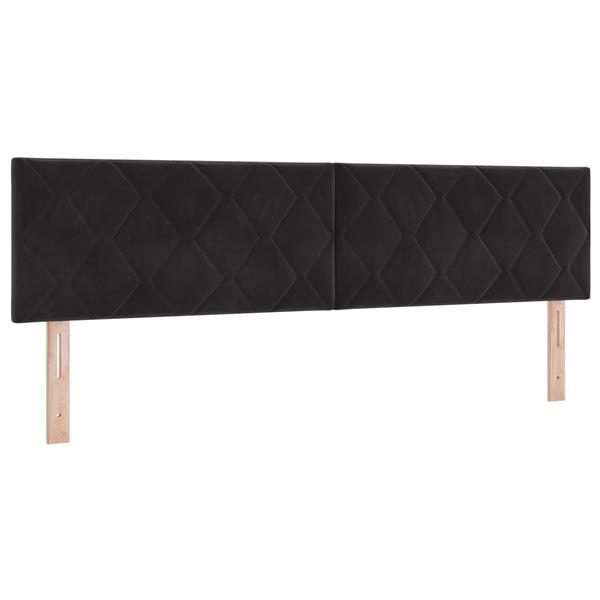 Grote foto vidaxl hoofdbord met ruitjes 180 cm fluweel zwart antiek en kunst stoelen en banken