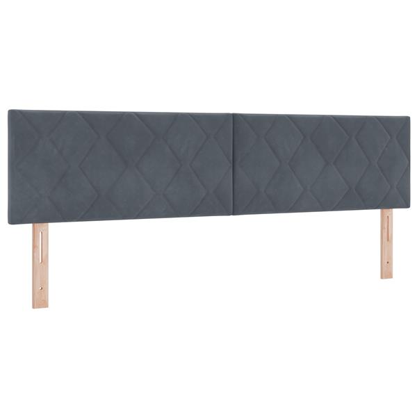 Grote foto vidaxl hoofdbord met ruitjes 180 cm fluweel donkergrijs antiek en kunst stoelen en banken