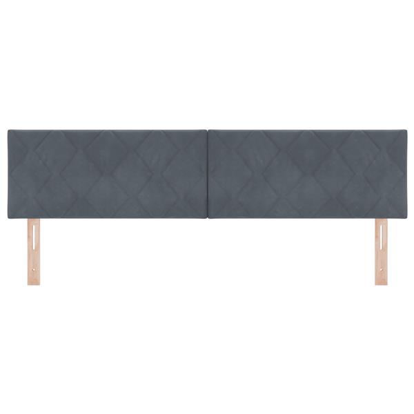 Grote foto vidaxl hoofdbord met ruitjes 180 cm fluweel donkergrijs antiek en kunst stoelen en banken