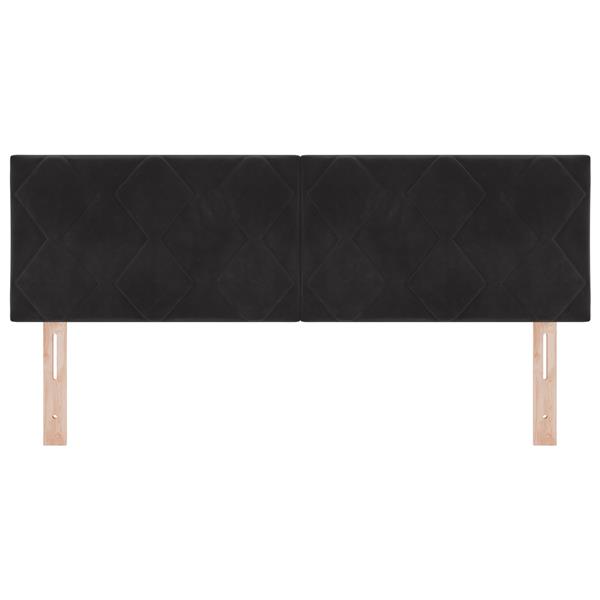 Grote foto vidaxl hoofdbord met ruitjes 160 cm fluweel zwart antiek en kunst stoelen en banken