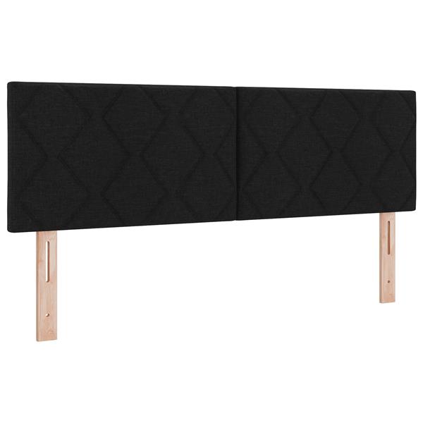 Grote foto vidaxl hoofdbord met ruitjes 160 cm stof zwart antiek en kunst stoelen en banken