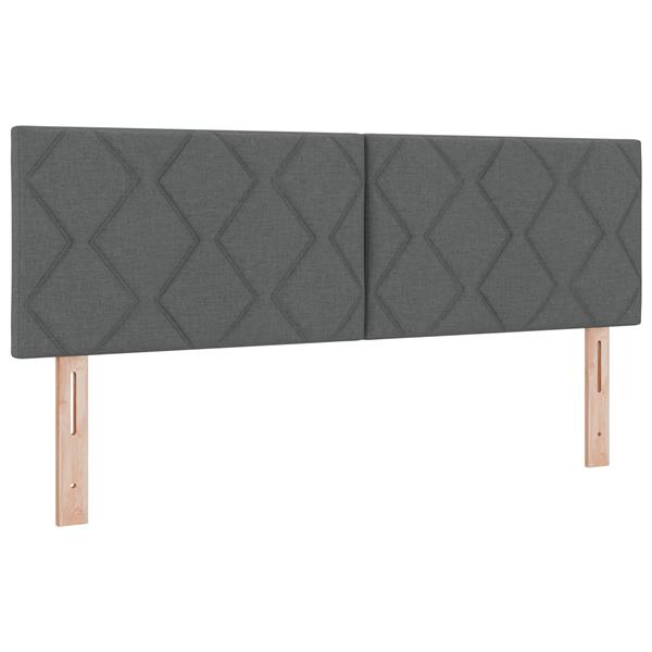 Grote foto vidaxl hoofdbord met ruitjes 160 cm stof donkergrijs antiek en kunst stoelen en banken