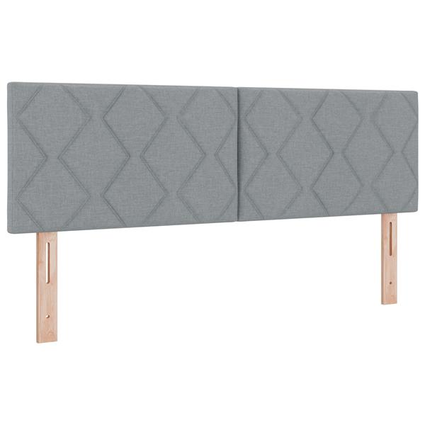 Grote foto vidaxl hoofdbord met ruitjes 160 cm stof lichtgrijs antiek en kunst stoelen en banken
