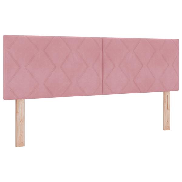 Grote foto vidaxl hoofdbord met ruitjes 140 cm fluweel roze antiek en kunst stoelen en banken