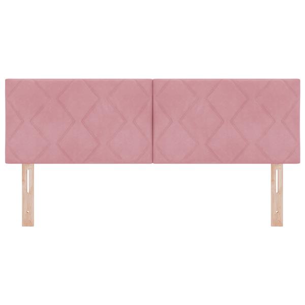 Grote foto vidaxl hoofdbord met ruitjes 140 cm fluweel roze antiek en kunst stoelen en banken