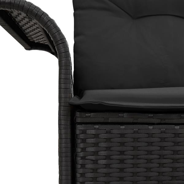 Grote foto vidaxl tuinbank 2 zits met kussens poly rattan zwart tuin en terras tuinmeubelen