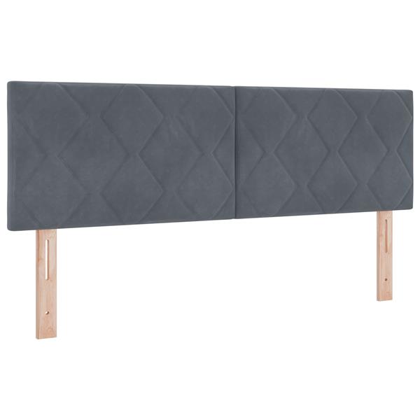 Grote foto vidaxl hoofdbord met ruitjes 140 cm fluweel donkergrijs antiek en kunst stoelen en banken