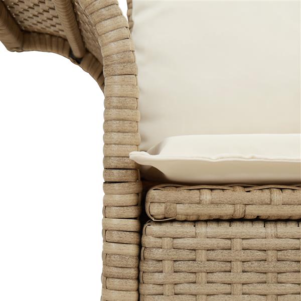 Grote foto vidaxl tuinbank 2 zits met kussens poly rattan beige tuin en terras tuinmeubelen