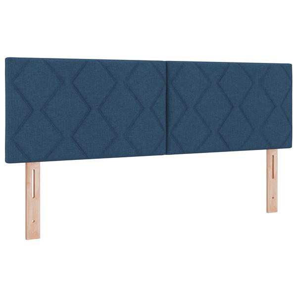 Grote foto vidaxl hoofdbord met ruitjes 140 cm stof blauw antiek en kunst stoelen en banken