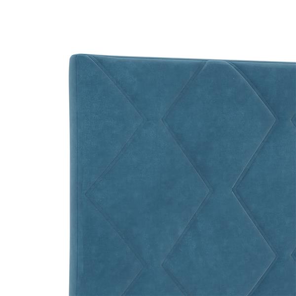 Grote foto vidaxl hoofdbord met ruitjes 100 cm fluweel donkerblauw antiek en kunst stoelen en banken