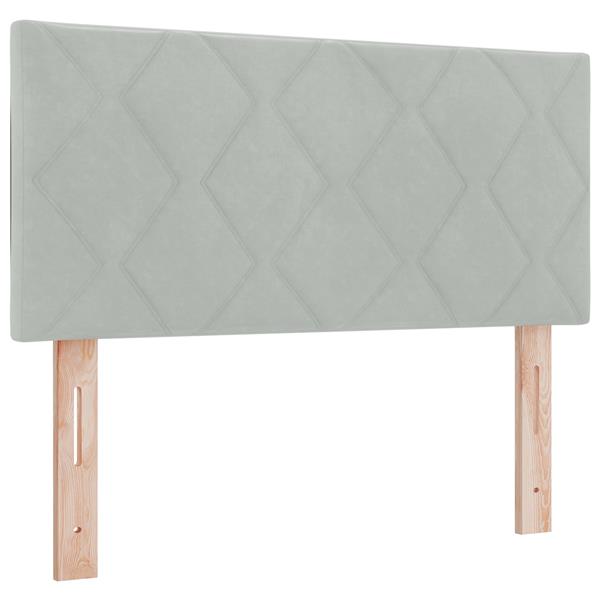 Grote foto vidaxl hoofdbord met ruitjes 100 cm fluweel lichtgrijs antiek en kunst stoelen en banken