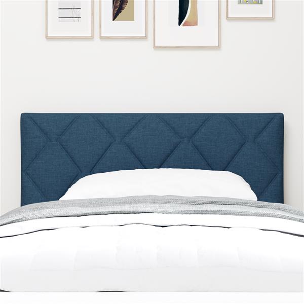 Grote foto vidaxl hoofdbord met ruitjes 100 cm stof blauw antiek en kunst stoelen en banken