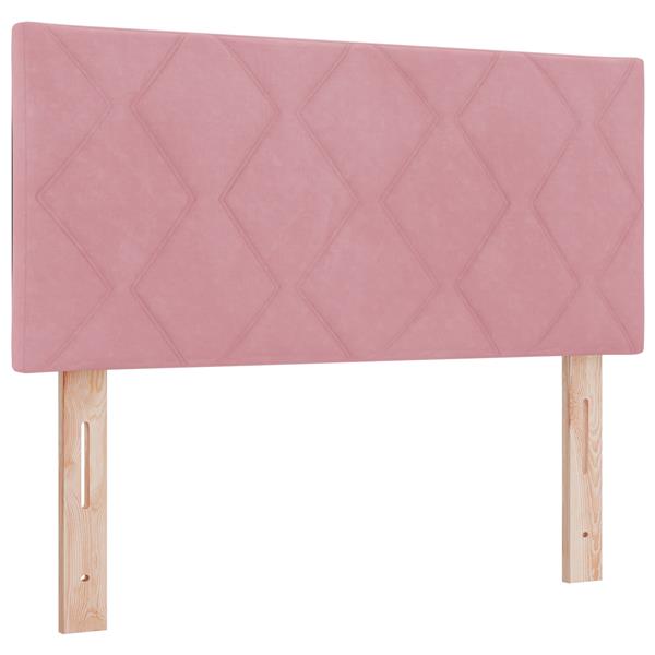 Grote foto vidaxl hoofdbord met ruitjes 90 cm fluweel roze antiek en kunst stoelen en banken
