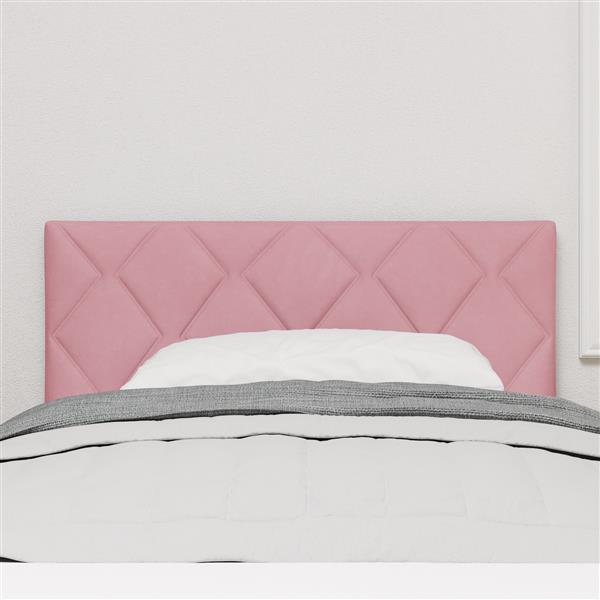Grote foto vidaxl hoofdbord met ruitjes 90 cm fluweel roze antiek en kunst stoelen en banken