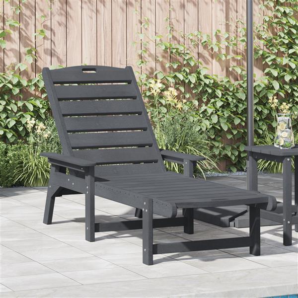 Grote foto vidaxl ligbed lichtgrijs 53x162x98 5 cm hdpe tuin en terras tuinmeubelen