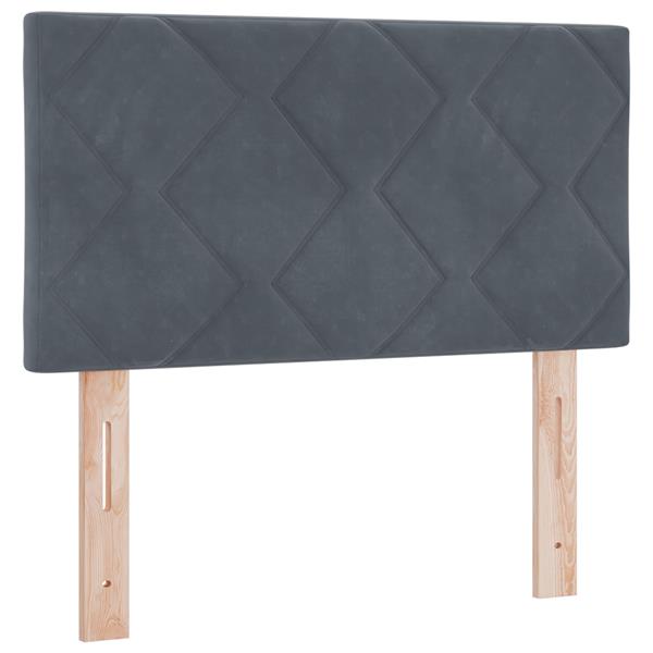 Grote foto vidaxl hoofdbord met ruitjes 80 cm fluweel donkergrijs antiek en kunst stoelen en banken