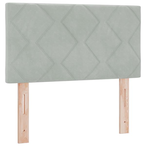 Grote foto vidaxl hoofdbord met ruitjes 80 cm fluweel lichtgrijs antiek en kunst stoelen en banken