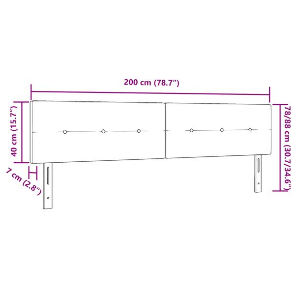 Grote foto vidaxl hoofdbord met knopen 200 cm fluweel roze antiek en kunst stoelen en banken