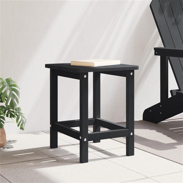 Grote foto vidaxl adirondack bijzettafel zwart 38x38x45 cm hdpe tuin en terras tuinmeubelen