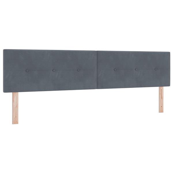 Grote foto vidaxl hoofdbord met knopen 200 cm fluweel donkergrijs antiek en kunst stoelen en banken