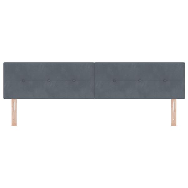 Grote foto vidaxl hoofdbord met knopen 200 cm fluweel donkergrijs antiek en kunst stoelen en banken