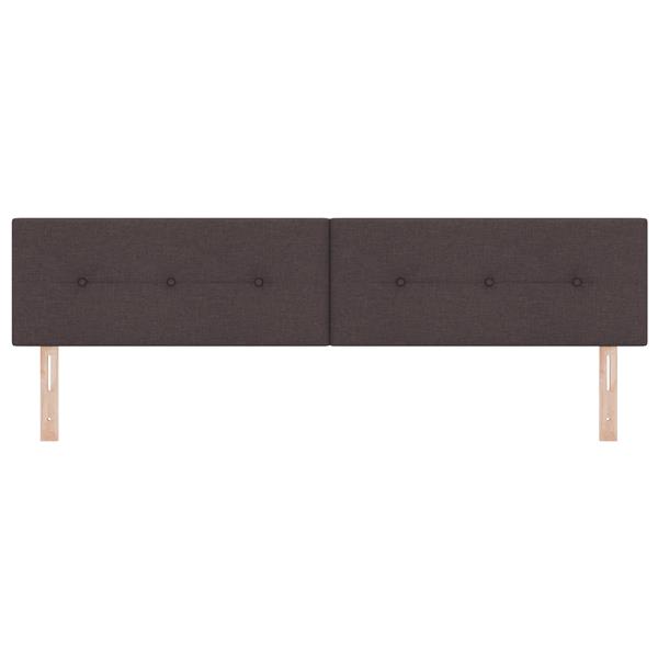 Grote foto vidaxl hoofdbord met knopen 200 cm stof donkerbruin antiek en kunst stoelen en banken