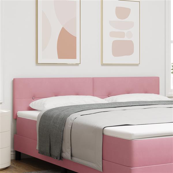 Grote foto vidaxl hoofdbord met knopen 180 cm fluweel roze antiek en kunst stoelen en banken