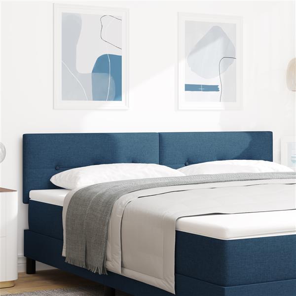 Grote foto vidaxl hoofdbord met knopen 180 cm stof blauw antiek en kunst stoelen en banken